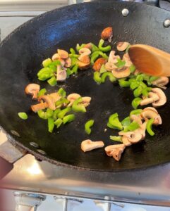 Always sautee in plant oil, and use stainless, cast iron, or carbon steel cookware..