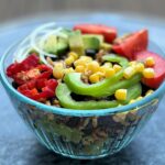 Make and easy bowl using Yumbini quick beans and rice as the base.