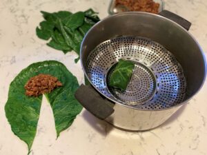 It looks and tastes impressive, but only two healthy ingredients: Yumbini and collard greens.