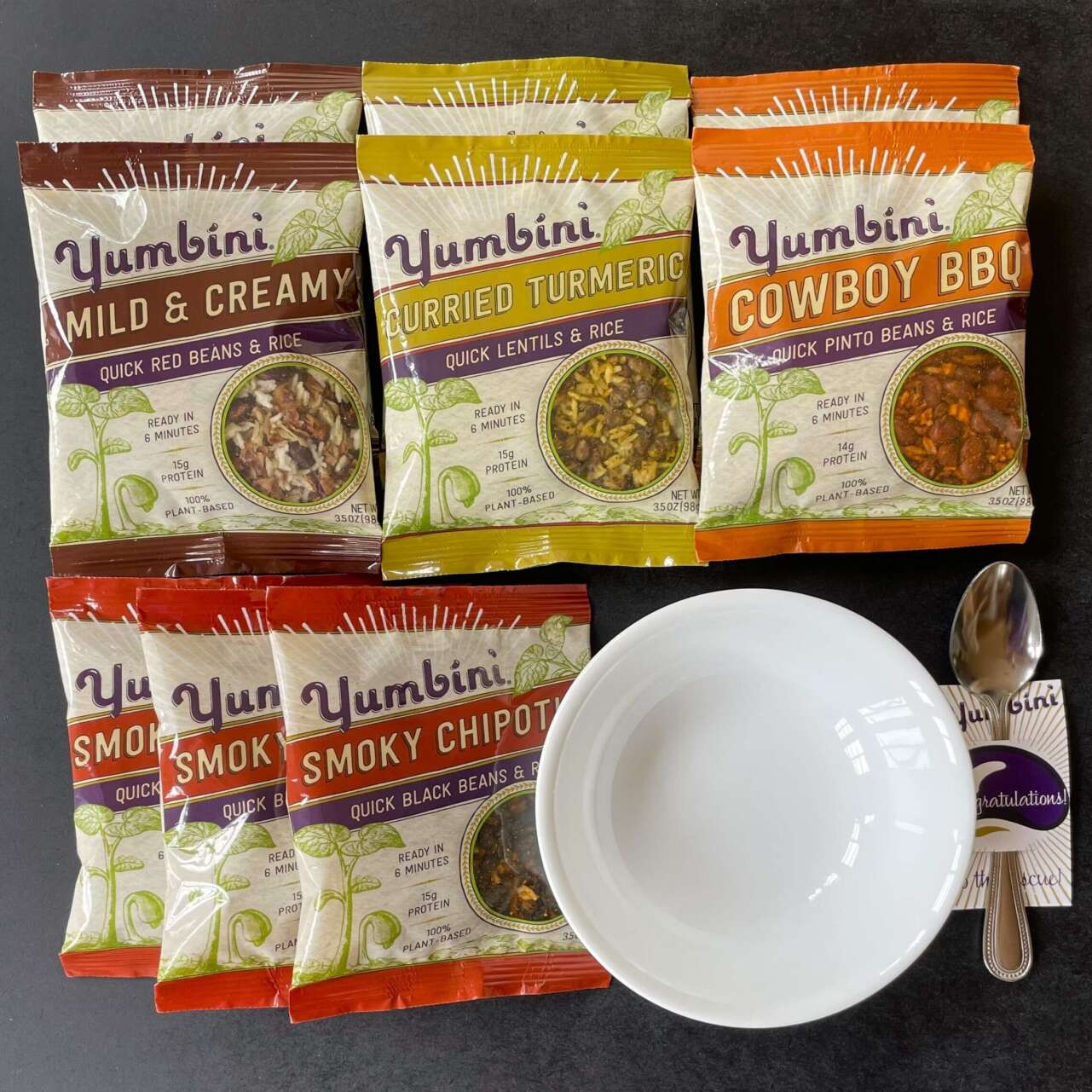 A great supply of quick meals and sturdy bowl and spoon so you can easily make Yumbini in the future.