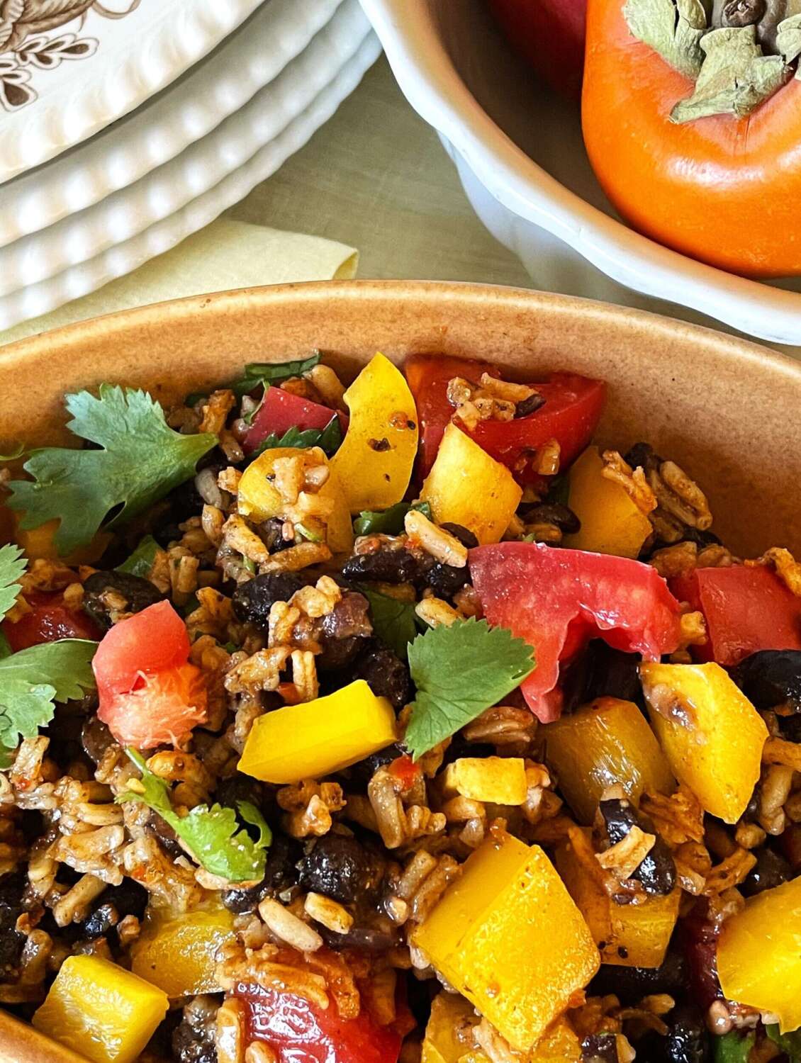 Yumbini mixed with colorful vegetables can be served hot or cold.