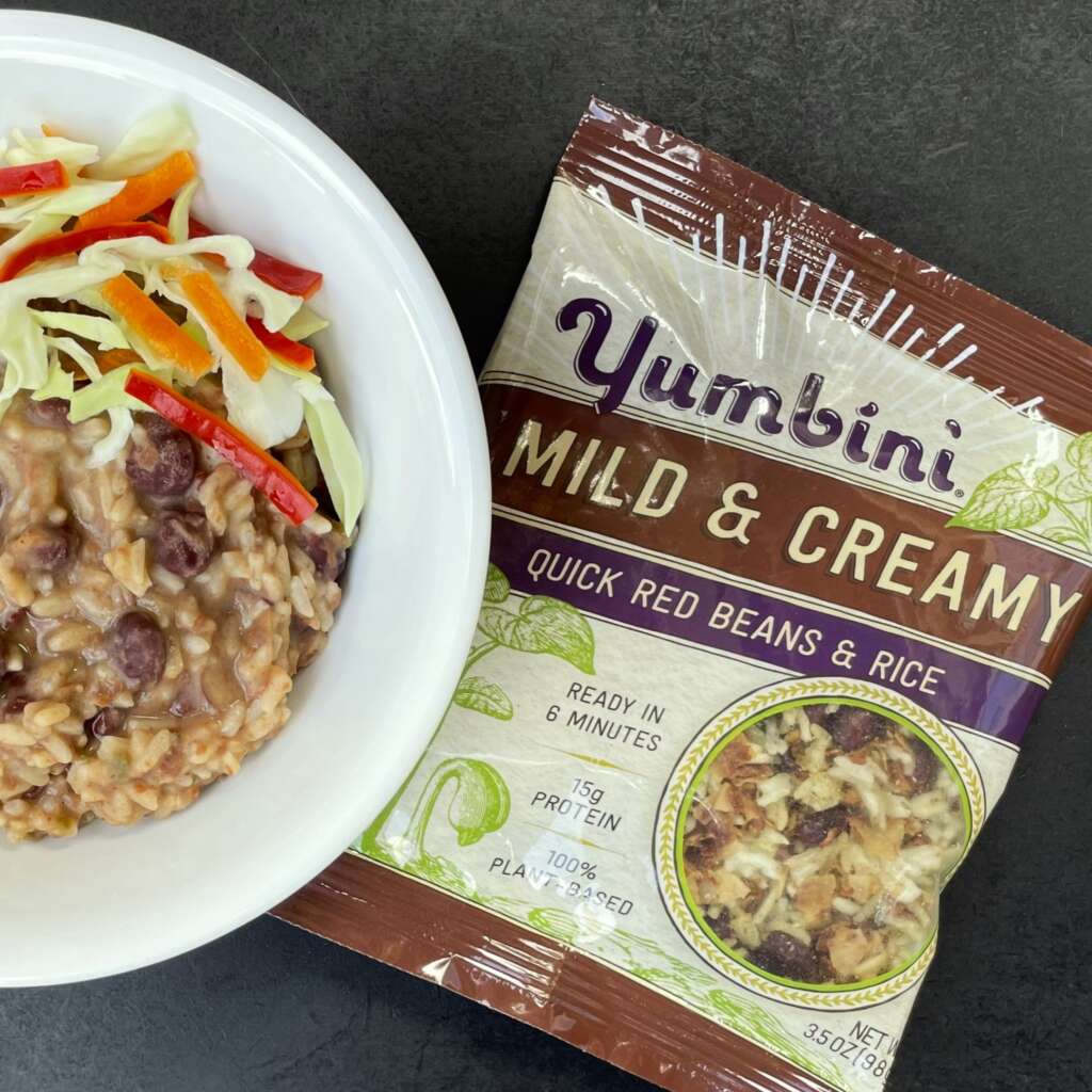 Smooth and soothing creamy red beans and rice quick and easy using Yumbini dry mix.