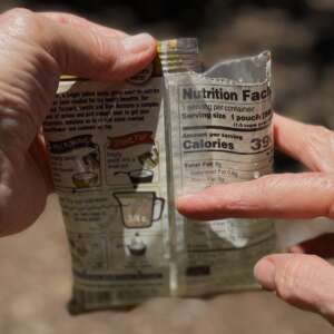 You can measure the water needed to make Yumbini in the empty pouch.