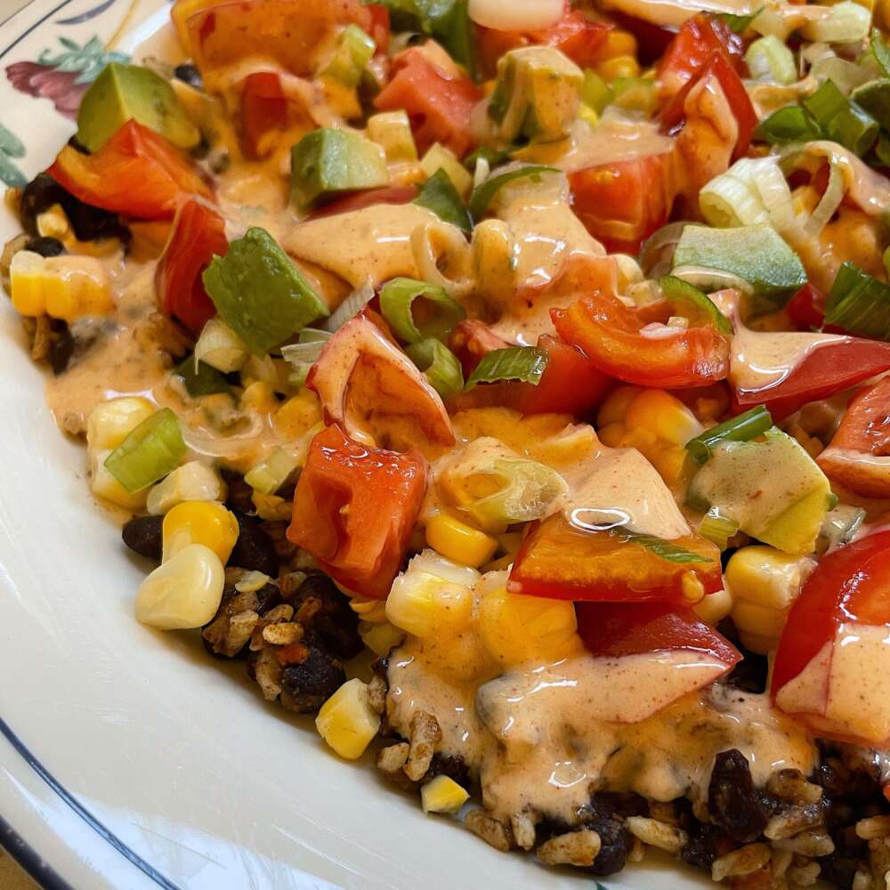 Yumbini quick beans and rice are great cooked up straight, warm, comforting and nutritious. But they can also be make into delcious salads!