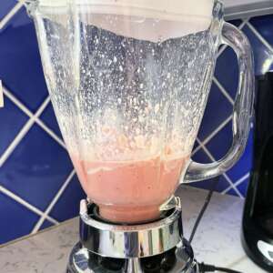 Strawberries and yogurt make a delicious dressing that is tasty and healthy.