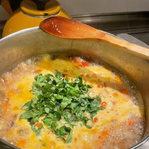Home-made soup is easy and fast when you use Yumbini quick beans and rice as a base.